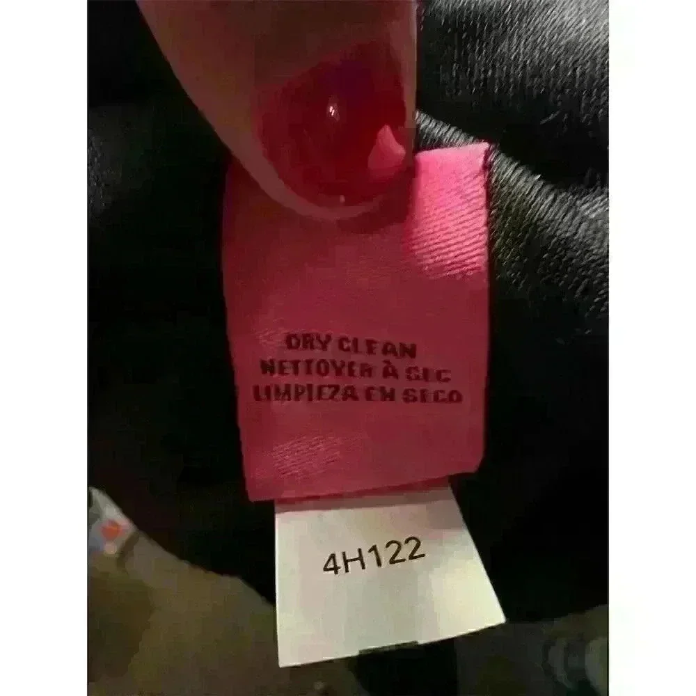 Betsey Johnson Women's Black Sheath Dress Faux Leather Trim Size 12 Knee Length - Picture 10 of 12